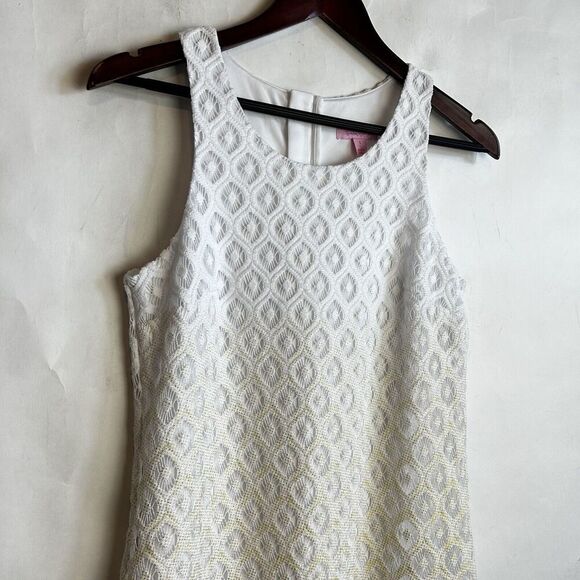 Lilly Pulitzer Size Small Dress Marquette White /Gold Tassel Trim Crochet Lace - Picture 3 of 9